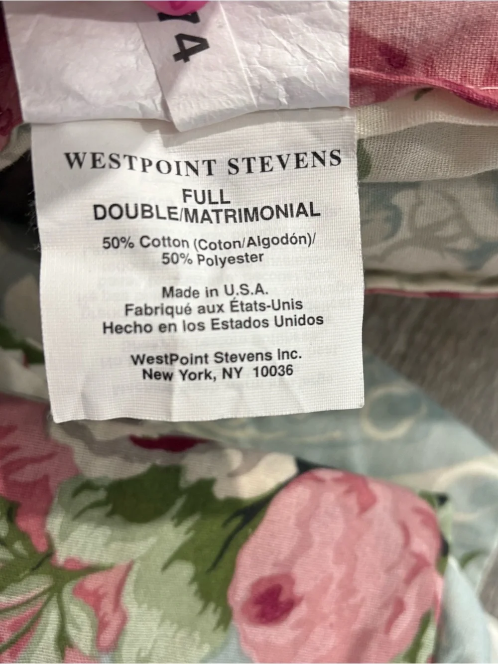 Vtg WestPoint Stevens Rose Trellis Full/Double Comforter & Sheet Set 7 Pc Floral
